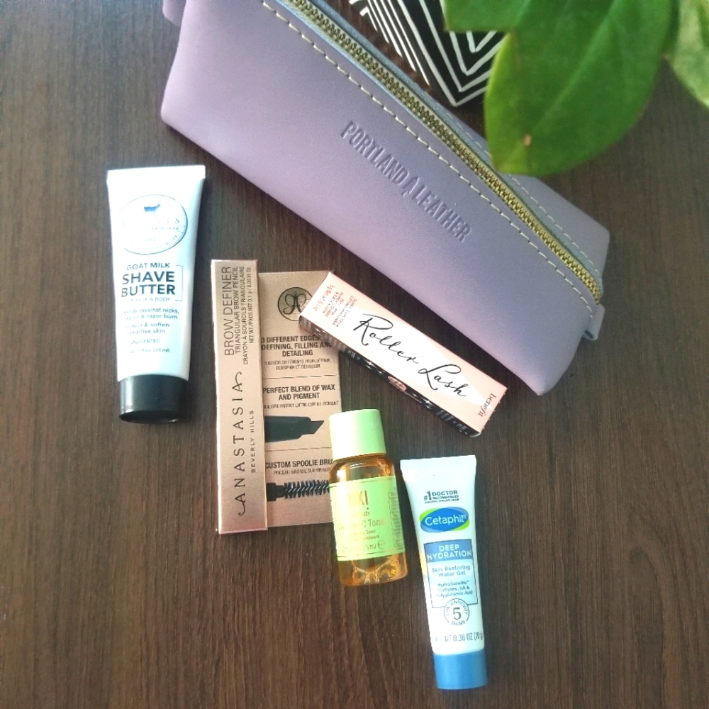 Portland Leather Lavender Alpine Pouch WITH Beauty care